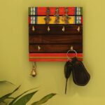 ExclusiveLane 'Tribal Borders' Warli Handpainted Wooden Key Holder