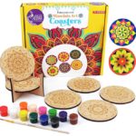 Asian Hobby Crafts DIY Coaster Painting Kit - 6 Pre-Marked Coasters, Paint and Brush Set | Mandala Art and Craft Kit for Kids & Adults (4-12 Years) Painting and Coloring Kit for Birthday Return Gift