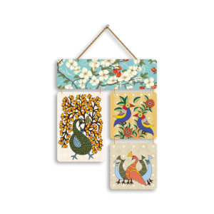 Bird Wall Hanging for Home Décor MDF Wooden Laser Cut Wall Decor Hanging Ornament | Traditional Indian Art Gift Item Rope Hanging |Multicolour