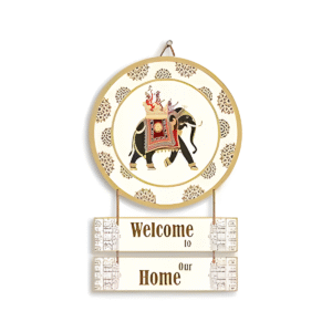 The Piku Cart Welcome to Our Home Wall Hanging | Traditional Welcome Wall Decor for Living Room Entrance Office Hotel | Rope Hanging Wall Art | Multicolou