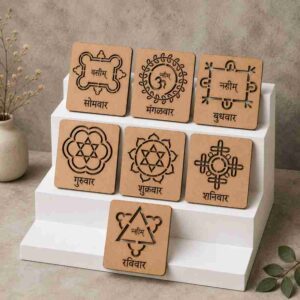 7 Days Marathi Rangoli Stencil Set | MDF Rangoli Stencil Set | Traditional Kolam Chapa Designs for Diwali, Pongal, Onam, Navratri & Daily Pooja Decoration